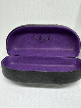 Lafont Hard Leather Black Eyeglass Case for Glasses/Sunglasses